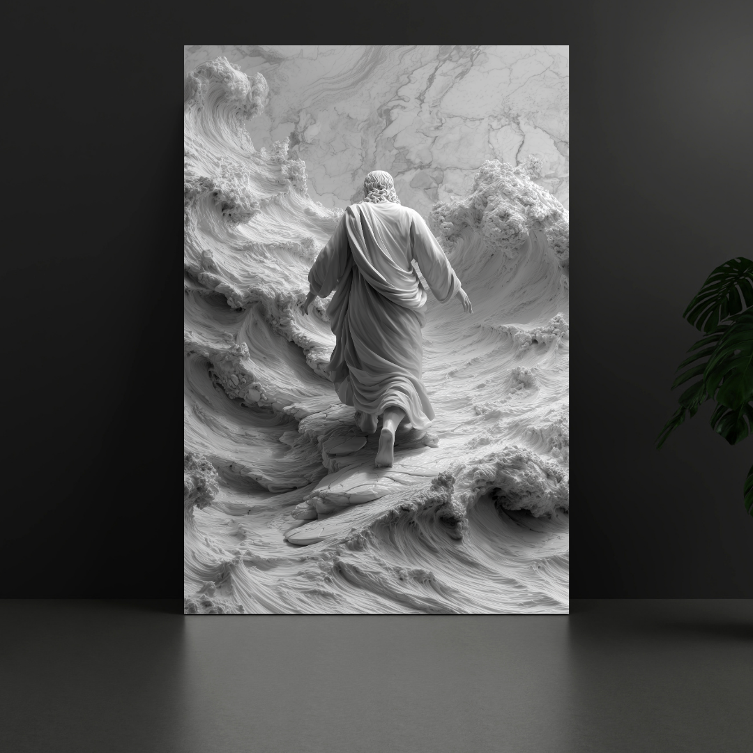 Placa MDF - Cristo nas Ondas – Caminho da Esperança