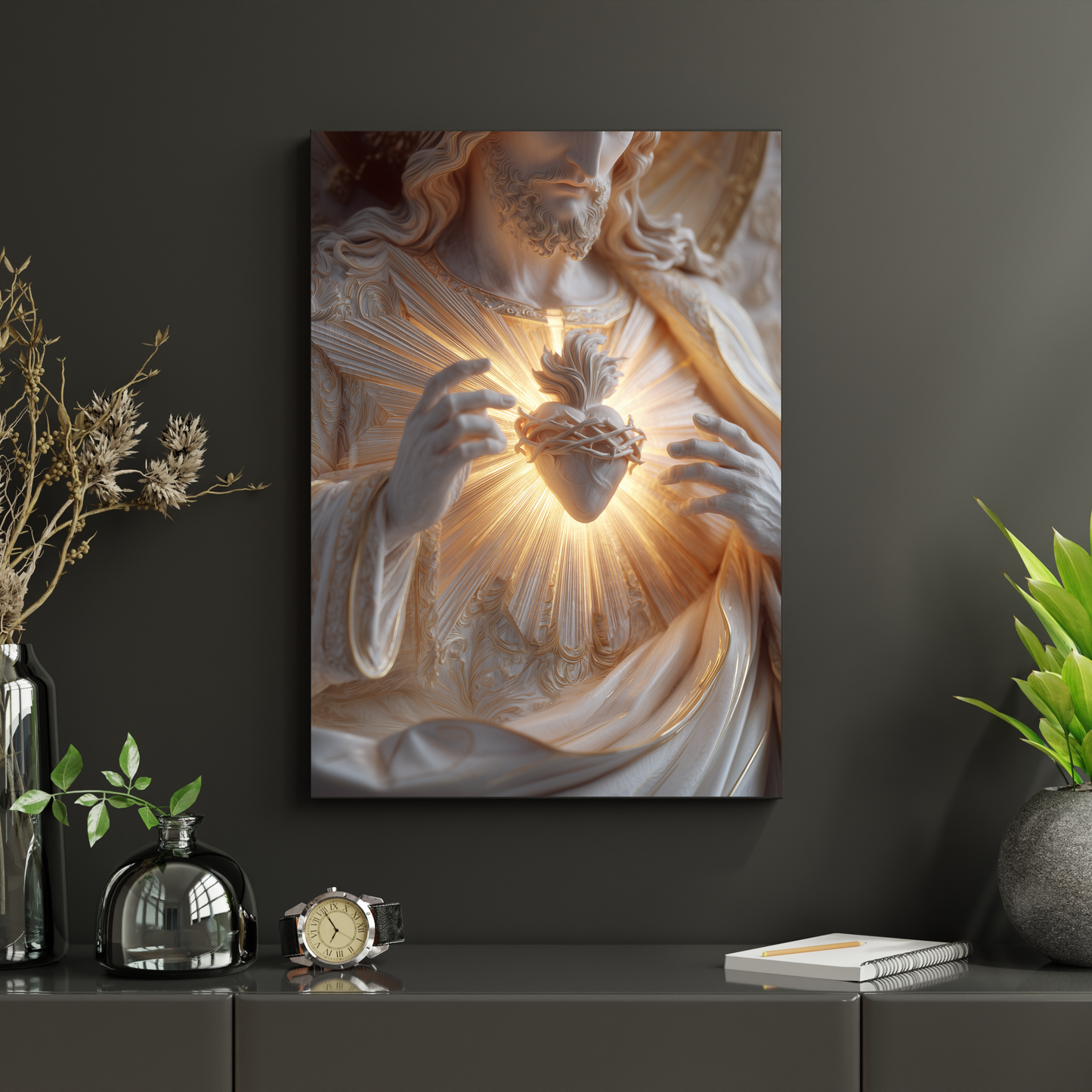 Placa MDF - O Resplendor do Sagrado Coração de Jesus