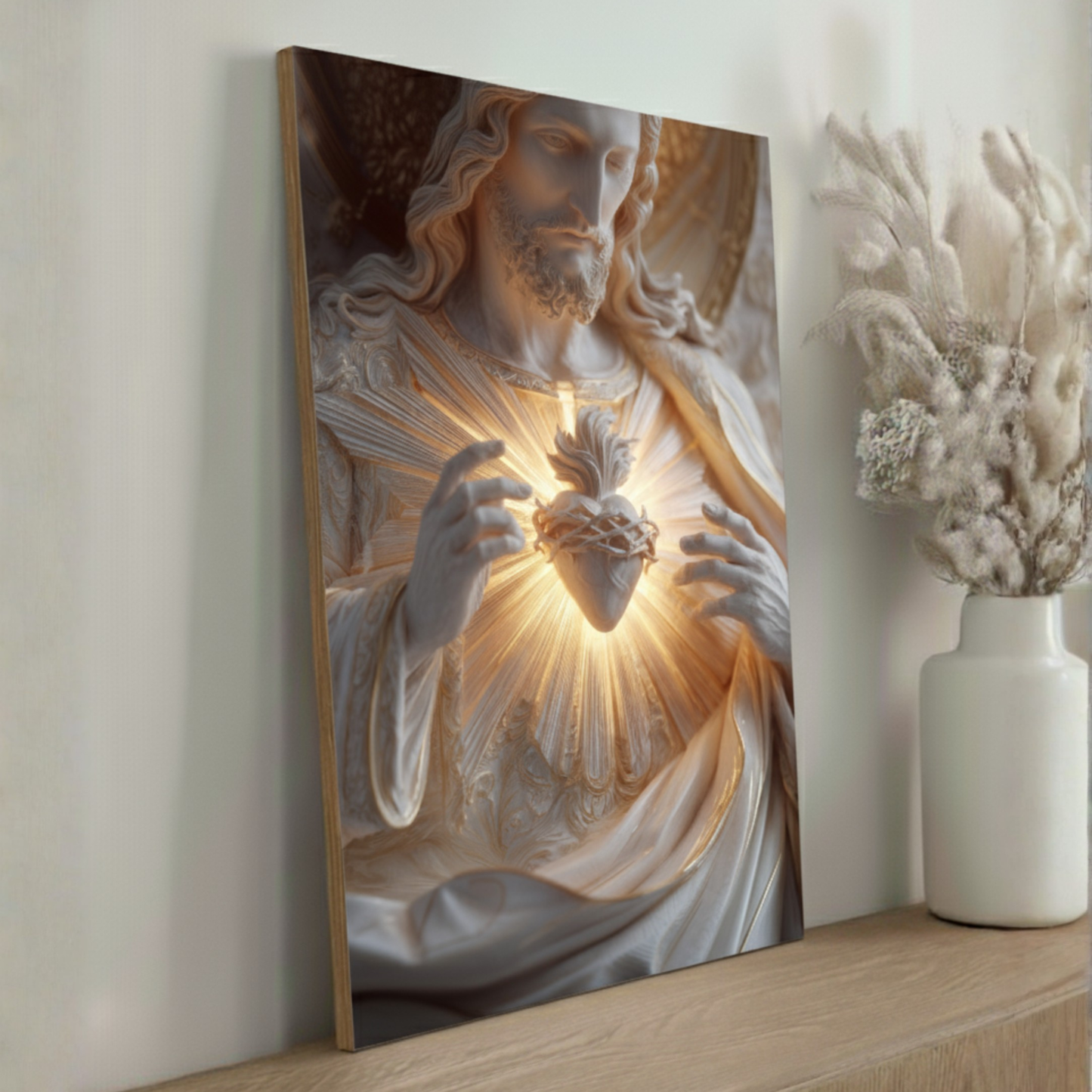 Placa MDF - O Resplendor do Sagrado Coração de Jesus